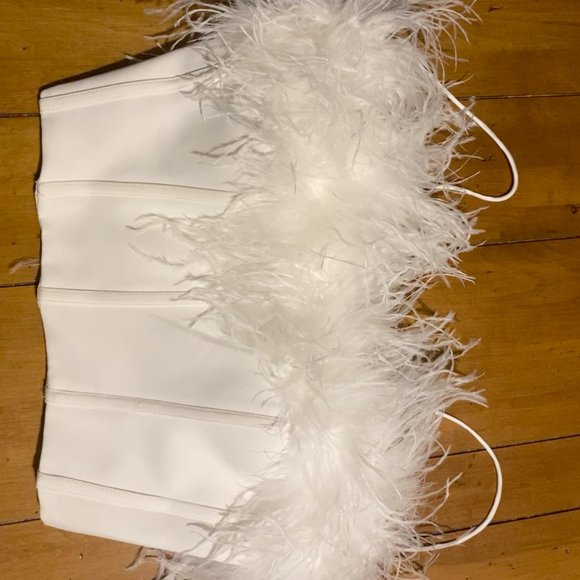 UNTAMED PETALS FEATHER CORSET TOP | DISCONTINUED | SIZE L - Picture 3 of 4